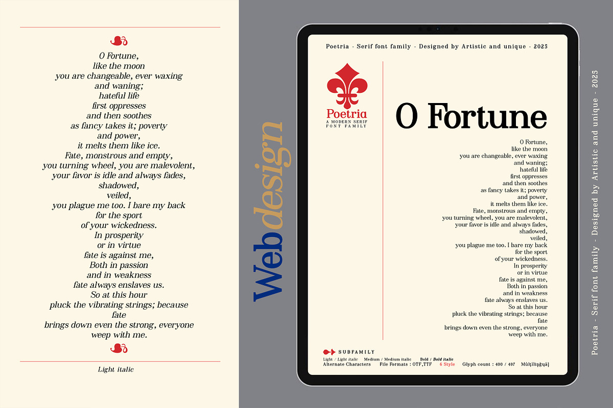 Poetria - Serif Font Family, a Serif Font by Artistic & Unique (Photo 6 of 15)