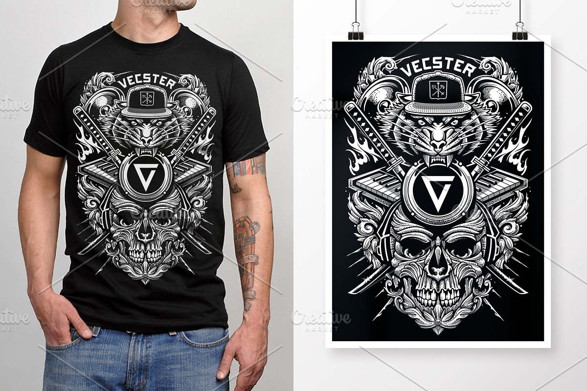 Brutal Musical Print Design | Vector, a Decorative Illustration by Vecster (Photo 4 of 6)