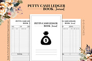Petty Cash Ledger Book Journal Kdp, a Stationery Template by Hurairagraphics (Thumbnail 1 of 4)