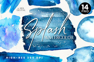 Blue Galaxy Watercolor Logo Splash