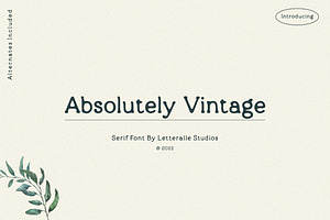 Absolutely Vintage Serif Font