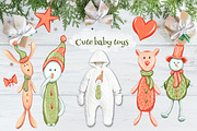 Baby Santa clipart, my 1st Christmas, an Illustration by Mrs.Swan_Design (Thumbnail 3 of 6)