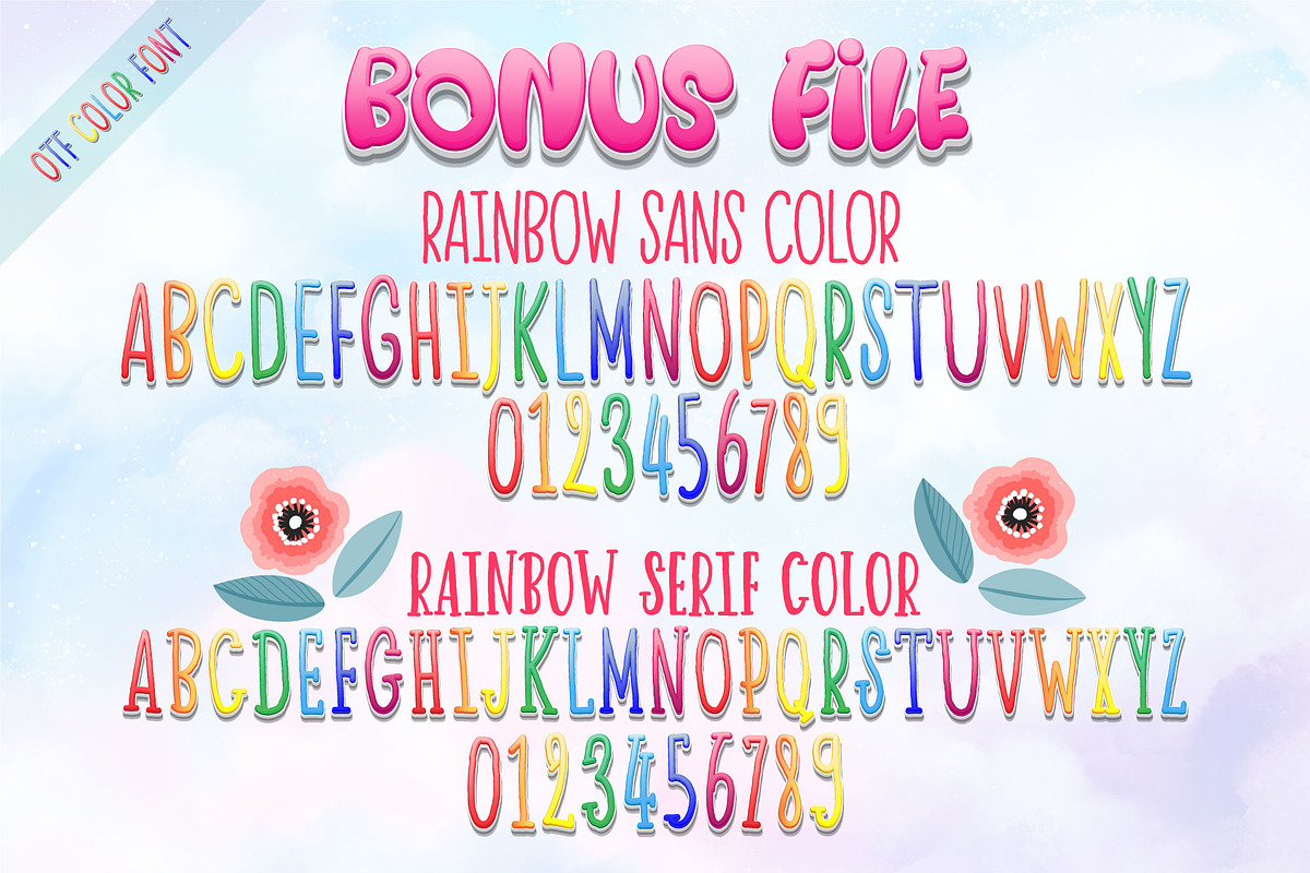 Happy Rainbow Family Font, a Handwritten Font by Nobu Collections (Photo 9 of 11)