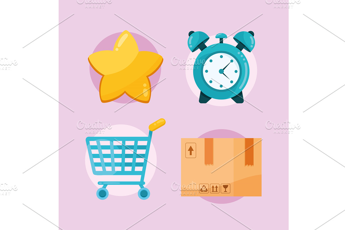 four sale commercial icons, an Object Illustration by studiogstock