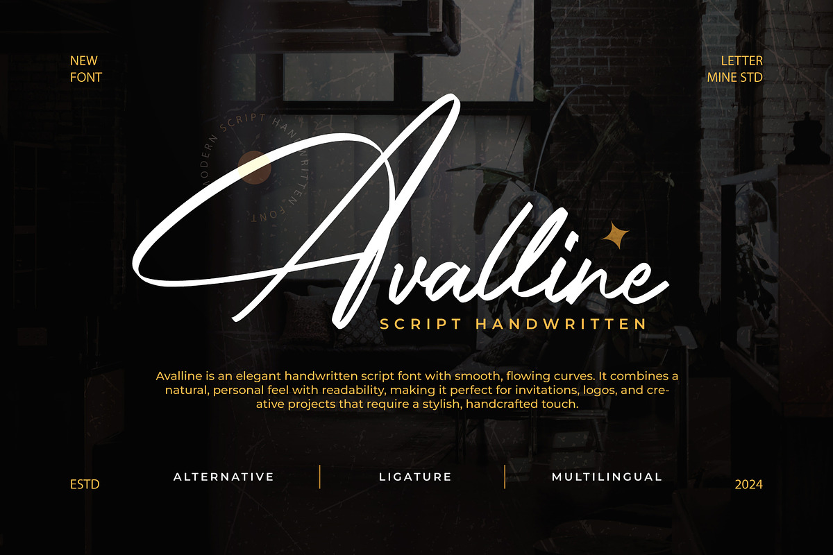 Avalline - Handwritten Script, a Script Font by Lettermine (Photo 1 of 10)