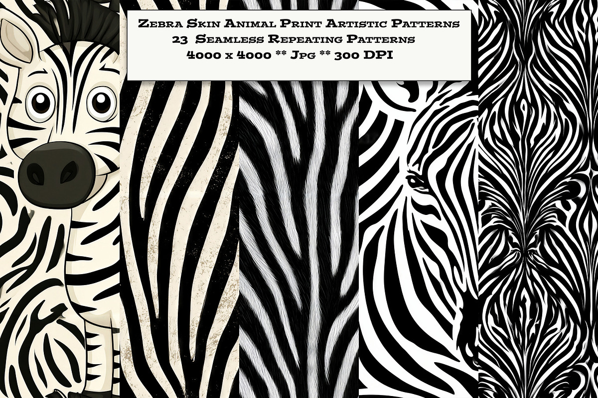 Zebra Skin Animal Print Patterns, a Pattern Graphic by karenfoleyphoto (Photo 1 of 6)