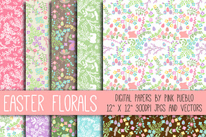 Easter Floral Papers And Patterns