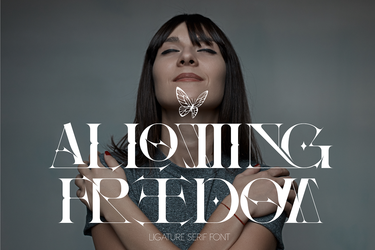 Allowing Freedom - Ligature Font, a Serif Font by 177Studio (Photo 7 of 9)