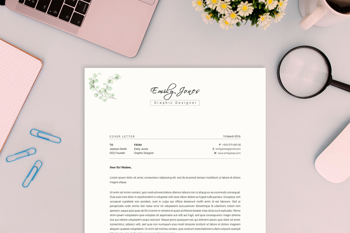 Water Color CV-Resume Tempalate *C, a Resume Template by Showy68 Template (Photo 3 of 3)