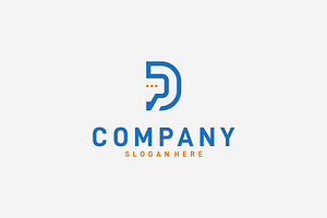 PD letter and icon chat logo design