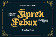 Aprek Febux - Display Font, a Blackletter Font by twinstd (Thumbnail 1 of 10)