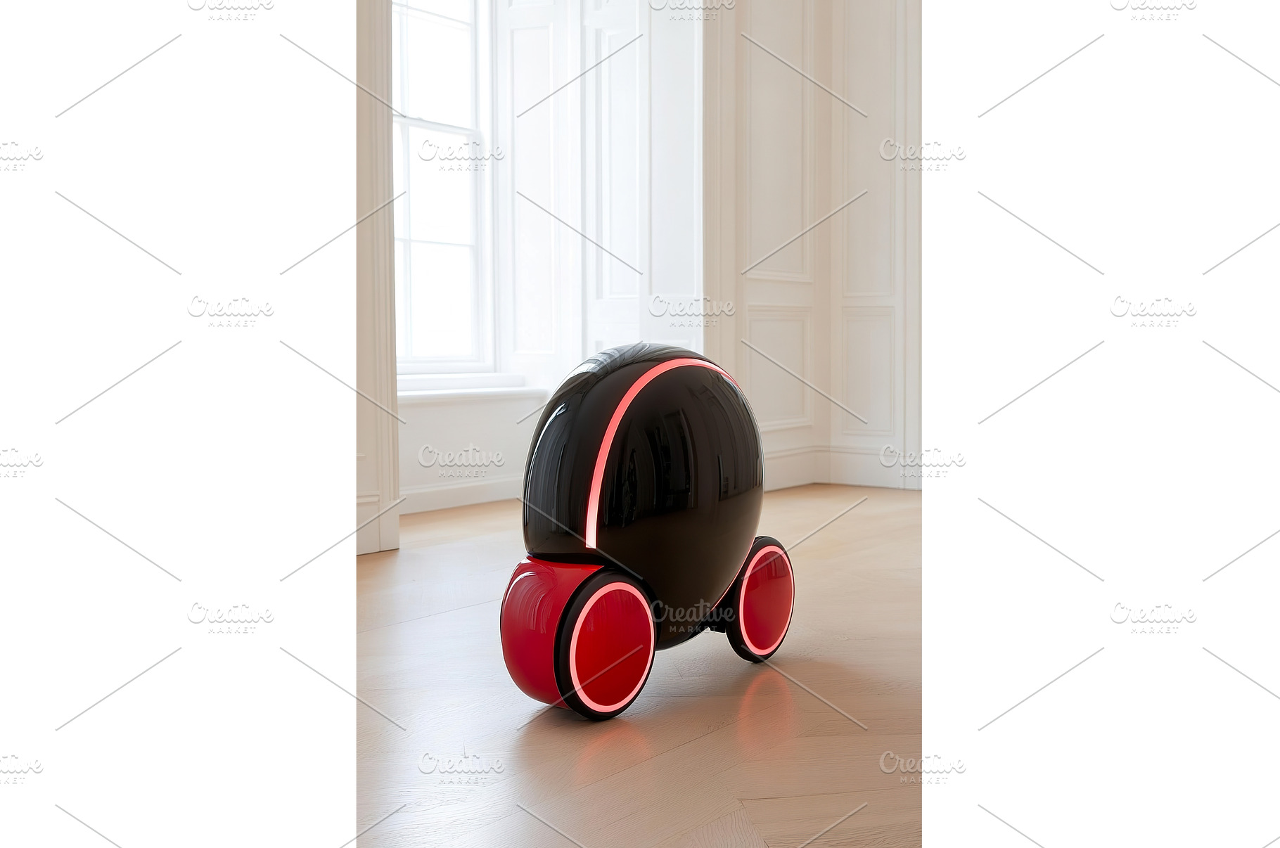 Futuristic Black and Red Robot Toy, a Technology Photo by Lermont51