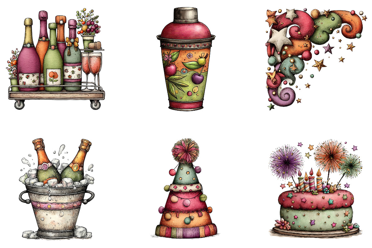 New Year Clipart, an Illustration by CreationArt (Photo 2 of 7)