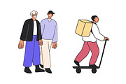 People walking on street set, a Person Illustration by Good Studio (Thumbnail 5 of 9)
