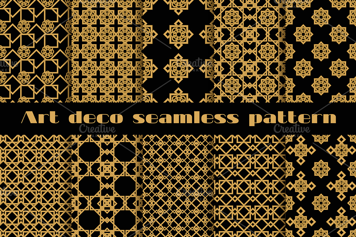 Art Deco Seamless Patterns, a Pattern Graphic by Andy Vinnikov (Photo 2 of 5)