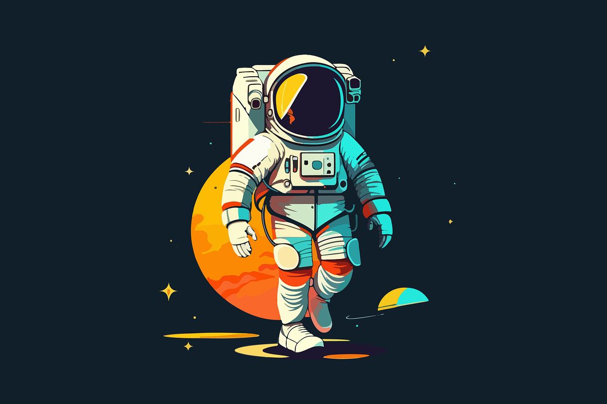 Astronaut t-shirt bundle. 20 vector, a Technology Illustration by Fractal fonts & graphics (Photo 11 of 21)