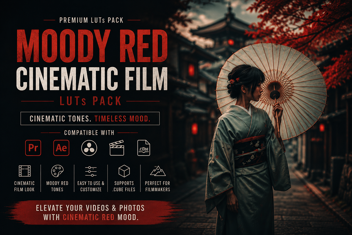 Moody Red Cinematic Film LUTs, a Plug-in Add-On by AAA Presets (Photo 1 of 3)