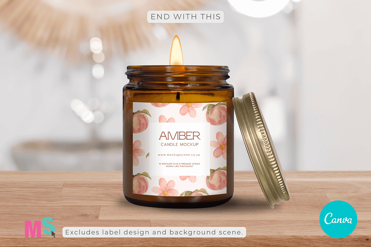 Amber Candle Jar Mockup for Canva, a Mockup by Mockup Scene (Photo 15 of 21)