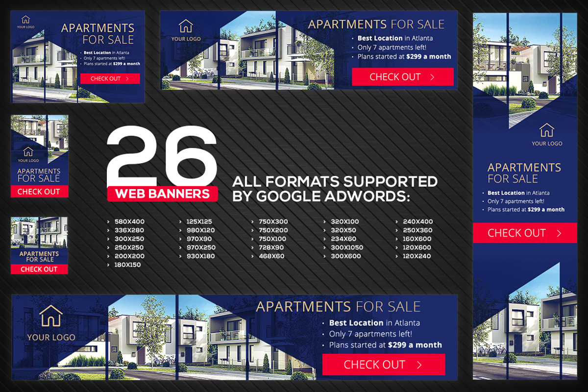 Banners Pack 26 sizes for Google Ads, a Templates & Theme by Better Be a Designer (Photo 2 of 6)