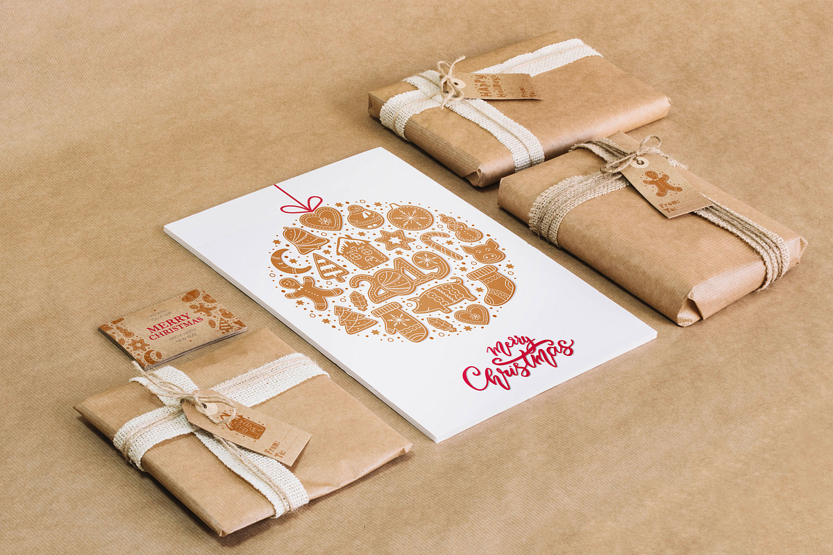 Gingerbread Christmas color SVG font preview 8