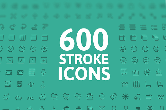600 Stroke Vector Icons