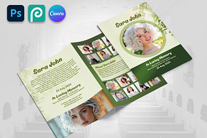 Bifold Funeral Program Brochure, a Brochure Template by Psd Templates