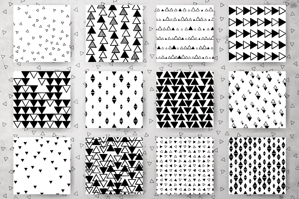 Triangles, 24 abstract patterns, a Pattern Graphic by pineart
