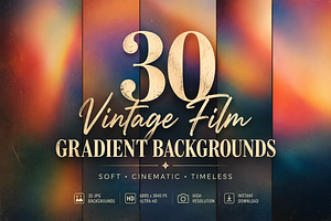 30 Vintage Film Gradient Backgrounds