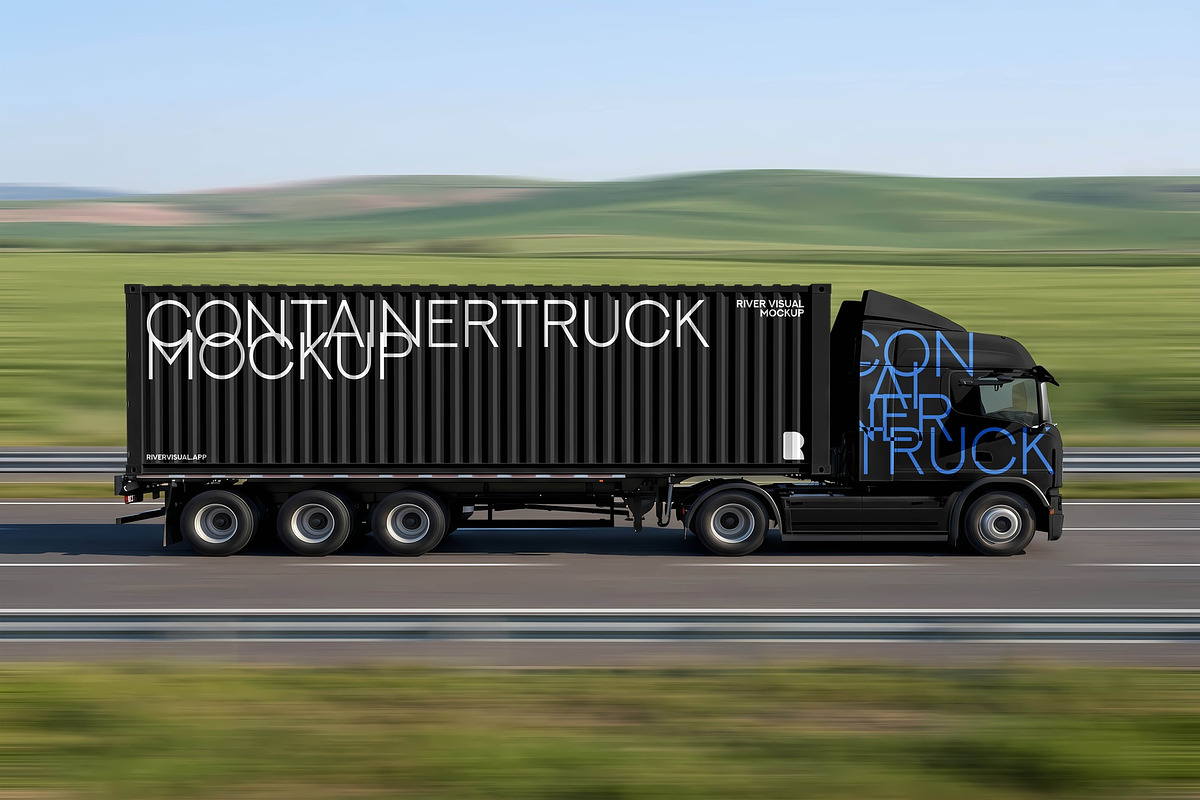 Container Truck Mockup, an Advertising Mockup by River Visual (Photo 2 of 2)