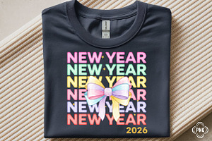 New Year Coquette Bow Png, an Illustration by SinaCreation