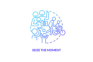 Seize moment blue gradient concept, an Icon by IMG Visuals