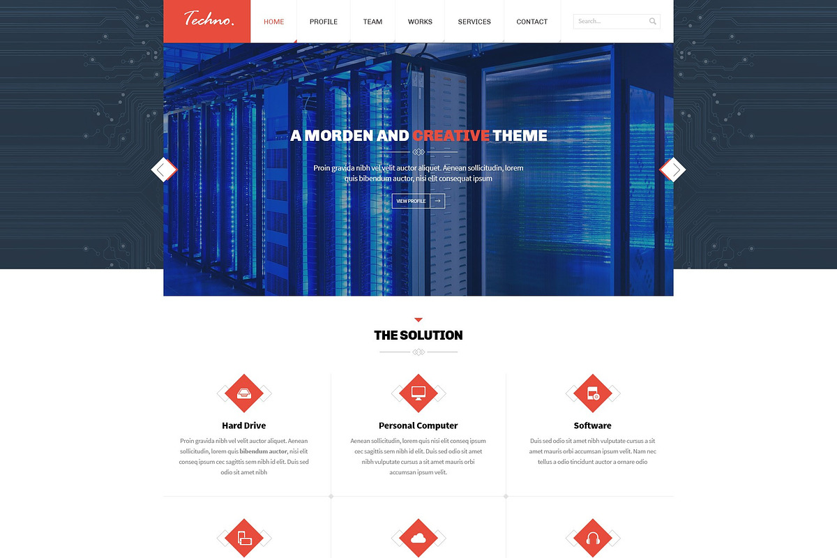 Techno - Multipurpose PSD Template, a Websites & App Template by Puzzthemes
