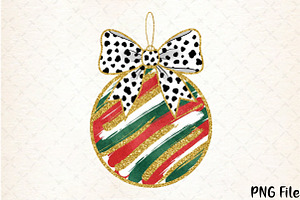 Glitter Christmas Ornament Png, a Seasonal Illustration by YA Design