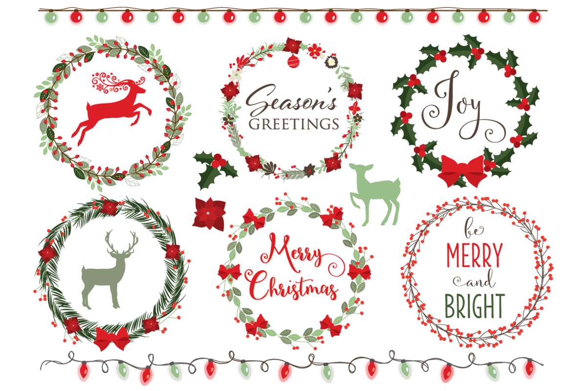 Christmas clip art digital designs, a Seasonal Illustration by WinchesterLambourne
