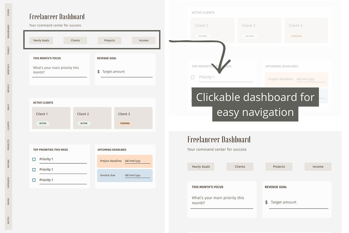 Freelancer Planner Canva Template, a Templates & Theme by ItsReksita Pattern (Photo 2 of 9)
