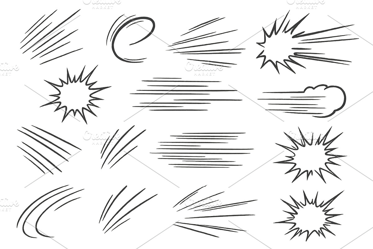Dynamic action lines with bursts and, an Illustration by ZinetroN