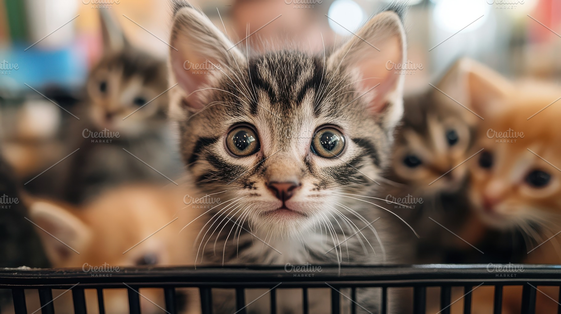 Curious Kitten: A close-up of a wide, an Animal Photo by Pixeness Studio