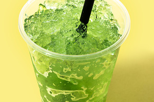 Green Slushie Drink in Plastic Cup, a Photo by etorres69
