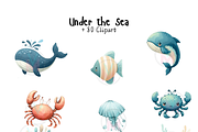 Undersea watercolor clipart, nursery, a Person Illustration by VM PARTYS  BY TAIRUMA (Thumbnail 7 of 10)