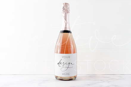Champagne Bottle Label Mockup