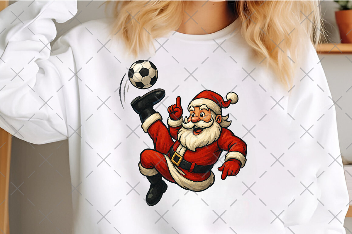 Santa Playing Soccer Funny Christmas, an Illustration by Craft Nest (Photo 4 of 6)