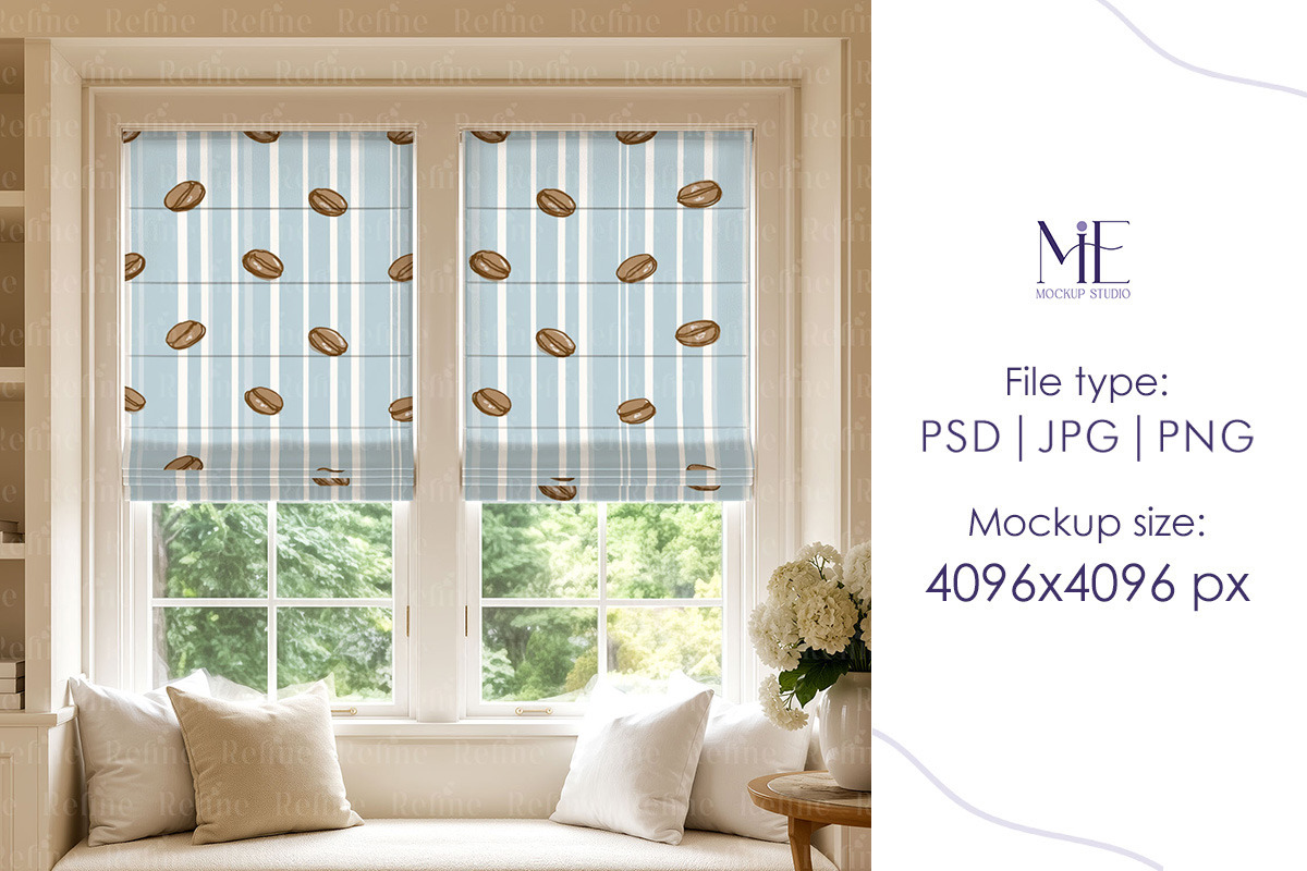 Double Roman Blind Curtain Mockup, a Household Mockup by Mie Mockup Studio (Photo 3 of 7)
