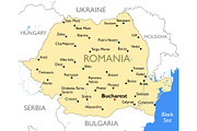 Romania map | Illustrations ~ Creative Market