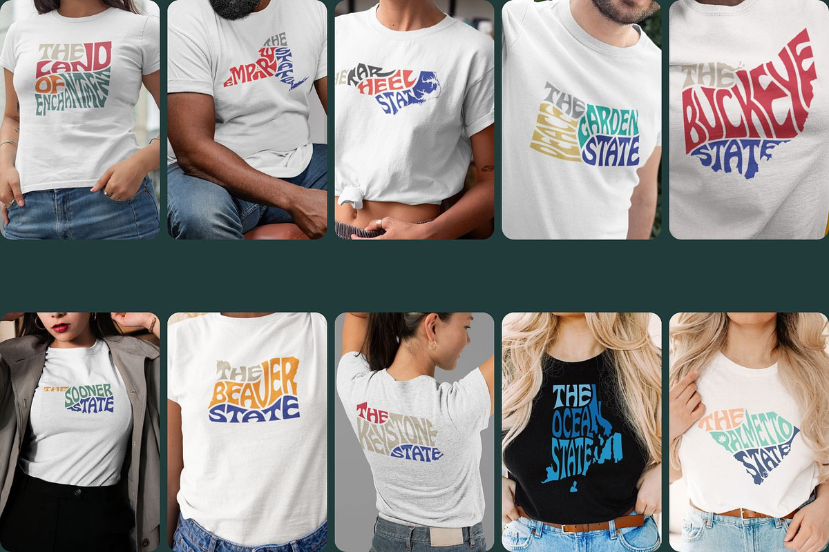 50 States Nickname Cut Files, a Graphic by DigitalDesignsLaura (Photo 8 of 9)