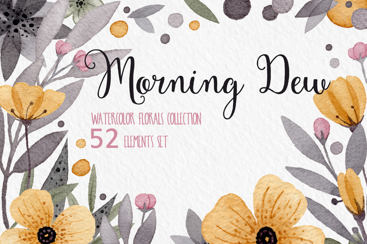Watercolor Flowers Elements, an Illustration by Watercolor Nomads (Photo 1 of 3)