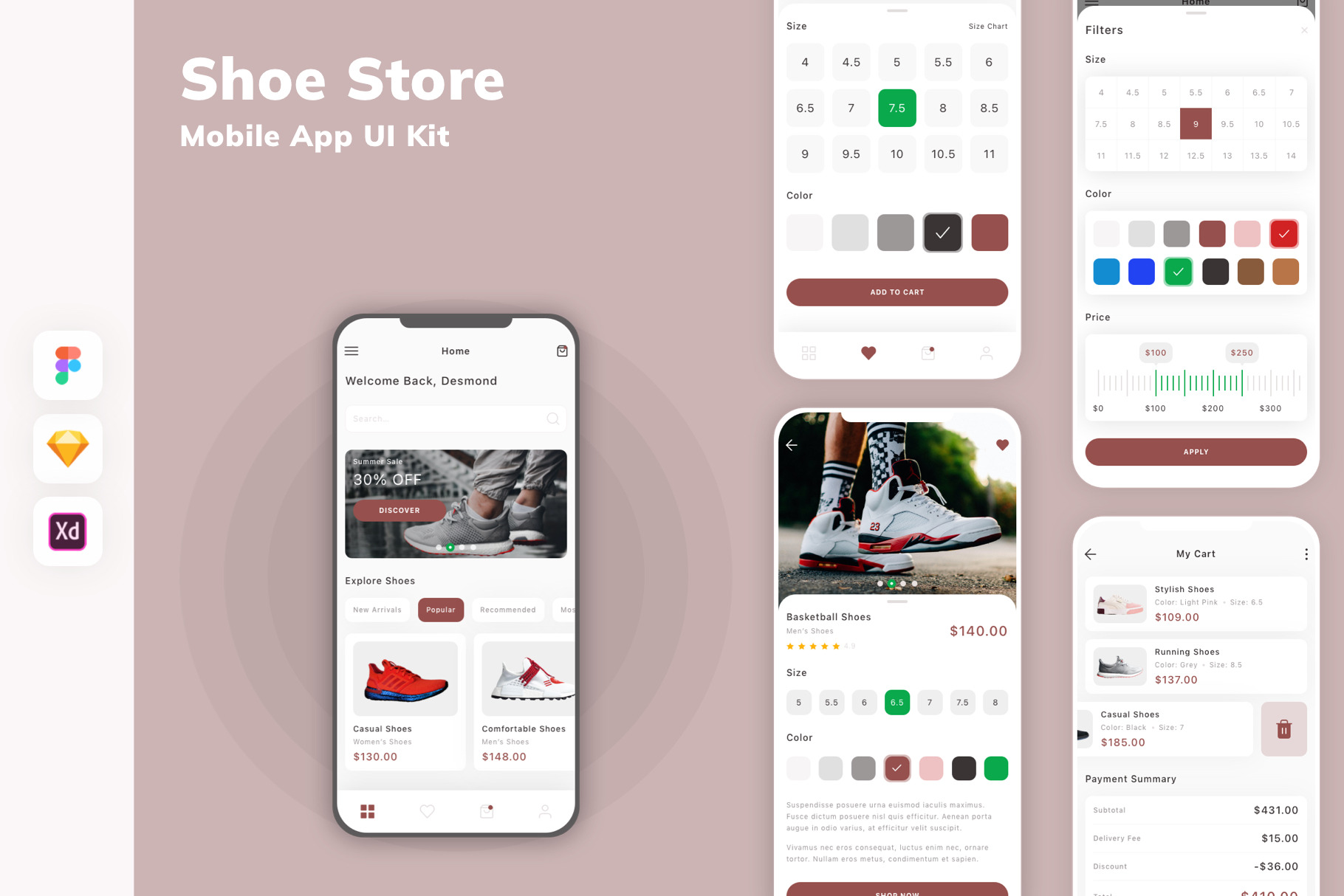 Shoe Store Mobile App UI Kit, an UI Kit Template by uicube