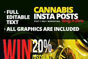 Social Media Cannabis Posts Pack, a Social Media Template by Maioriz Shop (Thumbnail 4 of 5)