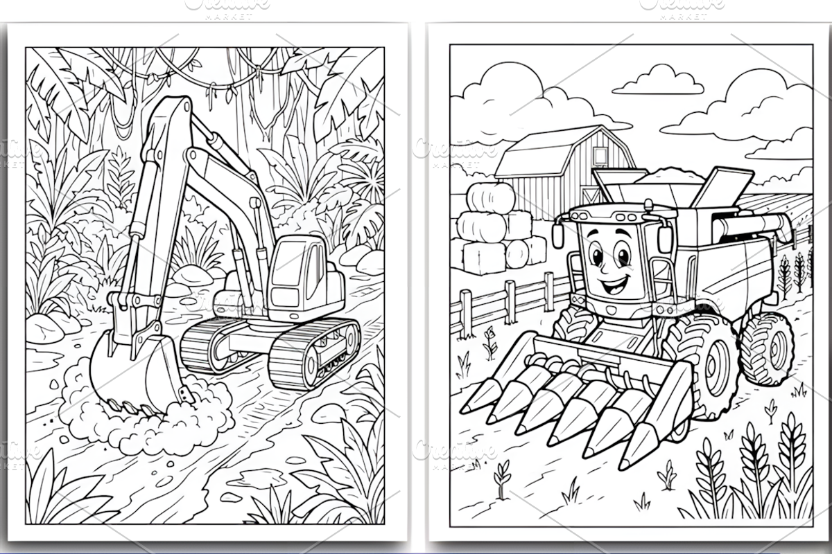 VEHICLES COLORING PAGES for KIDS, a Decorative Illustration by Design Station (Photo 2 of 4)