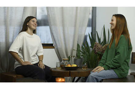 Young women drink tea and have fun, a Person Photo by Media Whale Stock