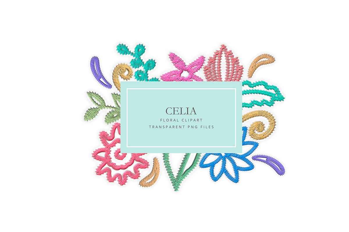 Embroidered flowers clipart, an Illustration by AS Studio (Photo 3 of 5)